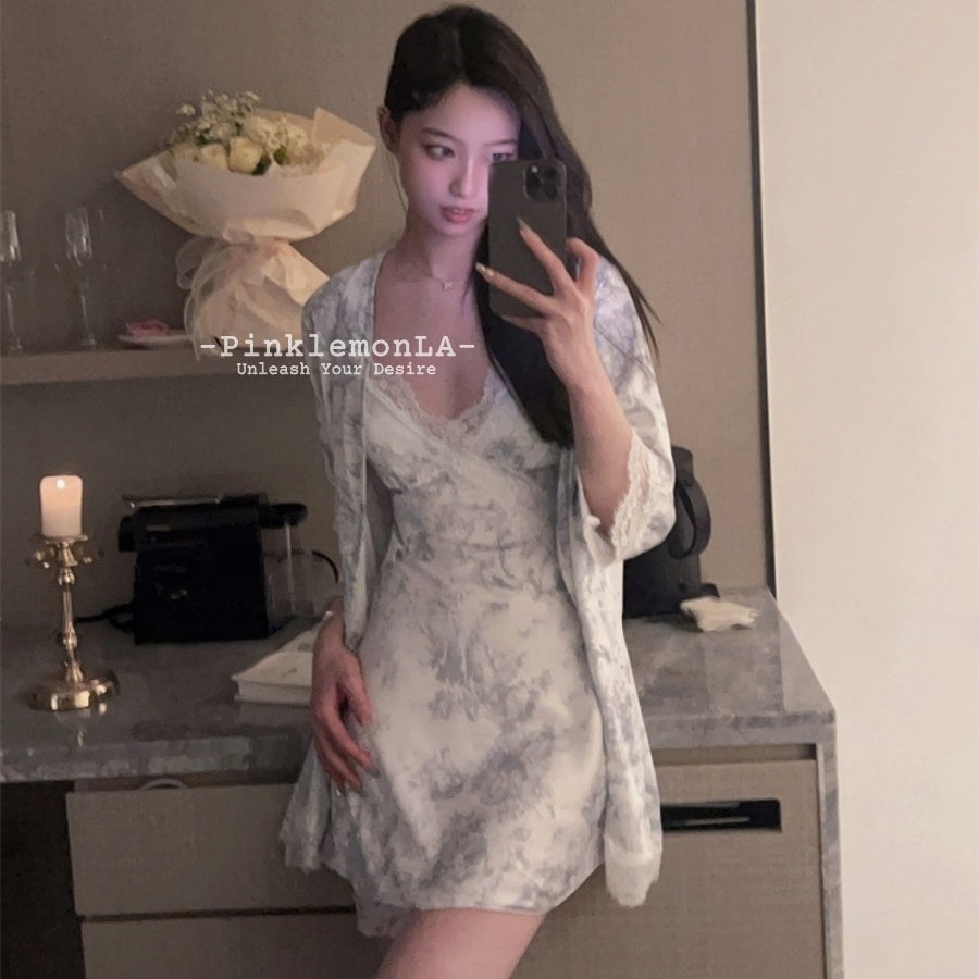 【白月光】浪漫女神蕾丝透视轻 纱睡裙