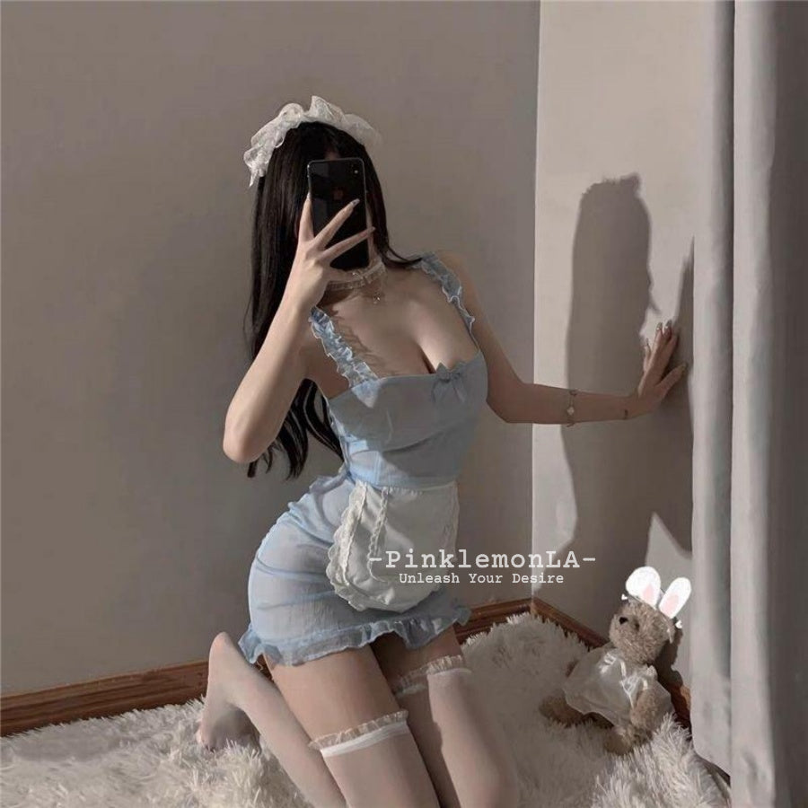 【咖啡女仆】甜辣性感吊带连衣裙女仆装